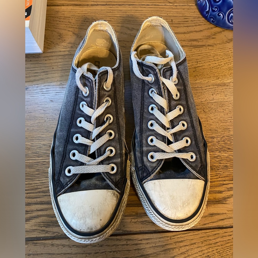 Washed Black Converse All Stars size 8